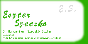 eszter szecsko business card